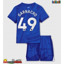 Camisa de Futebol Chelsea Alejandro Garnacho #49 Equipamento Principal Infantil 2025-26 Manga Curta (+ Calças curtas)